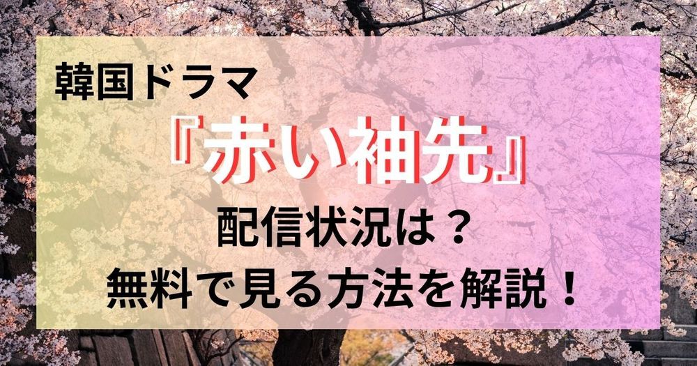 韓国ドラマ『赤い袖先』はどこで配信されている？Netflixでは見れない